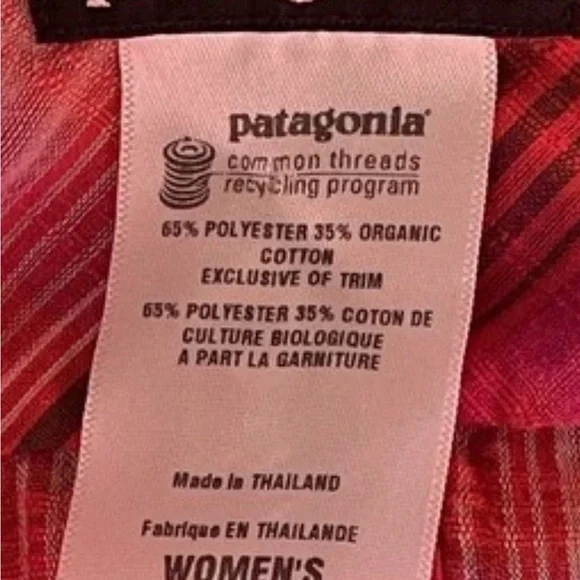 Patagonia Women’s Lightweight Organic Cotton Short‑Sleeve‎ Outdoor Casual Sz 6 - Picture 12 of 12